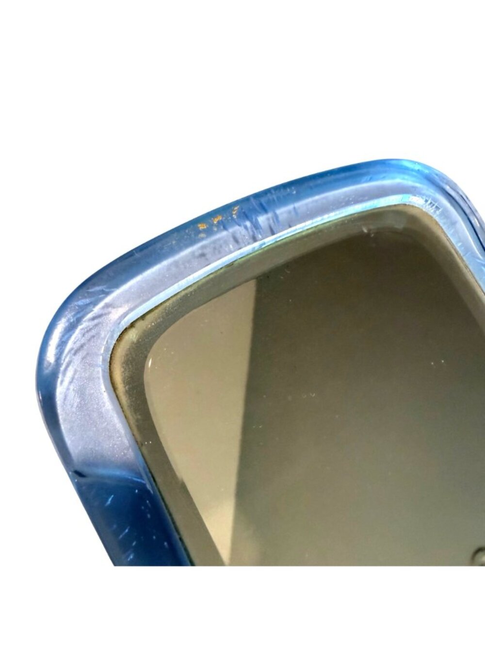 Jewelite Handheld Vanity Mirror Blue Lucite Twisted Handle VTG Art Deco 450 USA - Picture 5 of 10